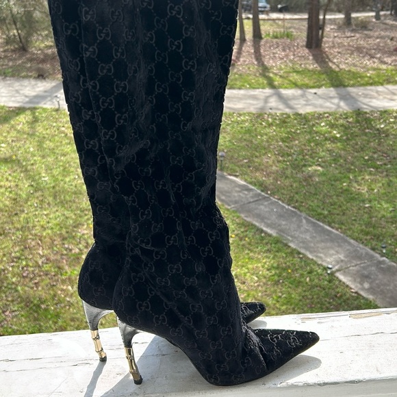 GUCCI Tom Ford- Velvet Over the Knee Boots - Picture 3 of 11
